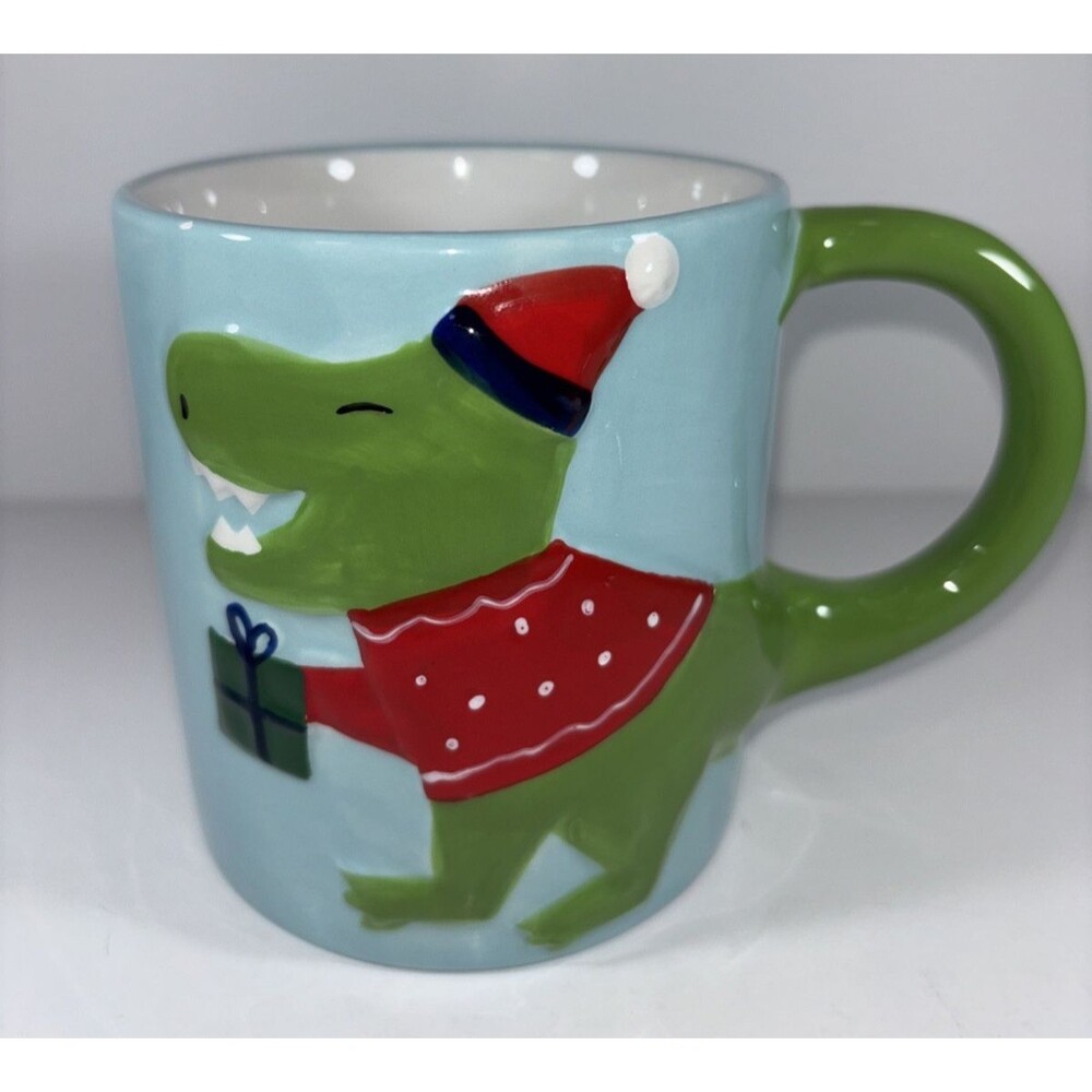 Target Bullseye T-Rex Dinosaur Christmas Coffee Tea Mug Cup 2023 GUC